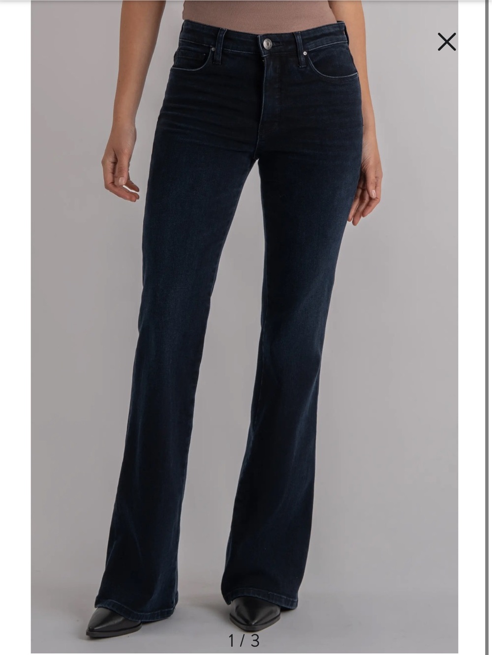 Kut from the Kloth Dark Chacoral ANA High-Rise Fab Ab Flare Jeans